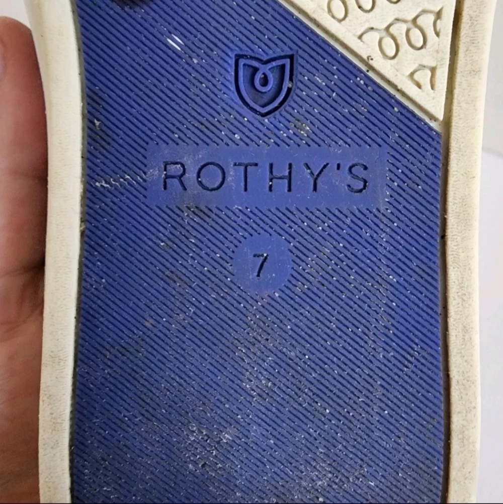 Rothy’s Slip On Sneakers Size 7 Anchor Blue Knit Casual Comfort